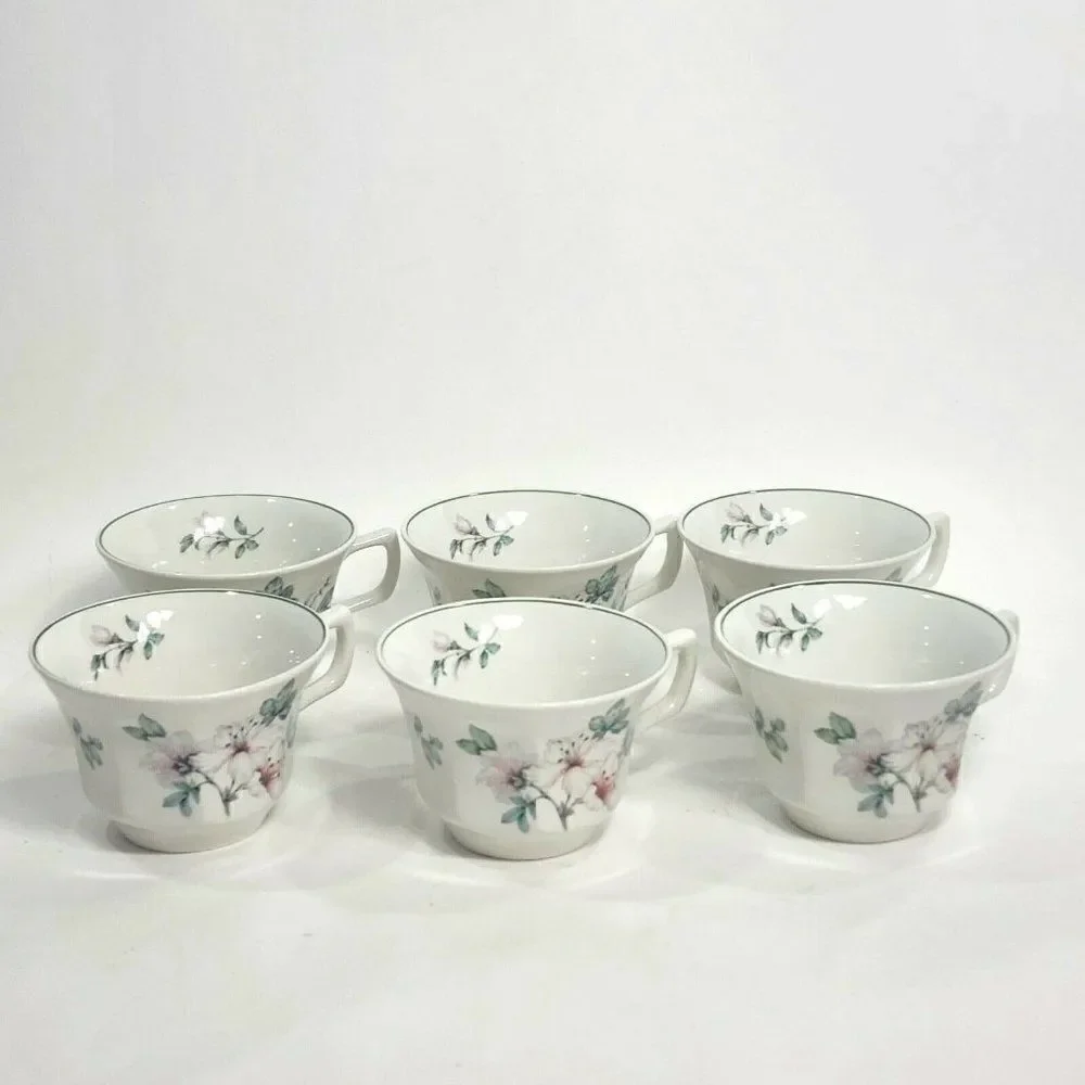 ‎Set of 6 ADAMS Azalea  Ironstone Teacups England